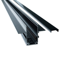 Binario elettrificato da incasso sistema magnetico colore nero lunghezza 1mt alimentazione 48V supporto per faretti LED track
