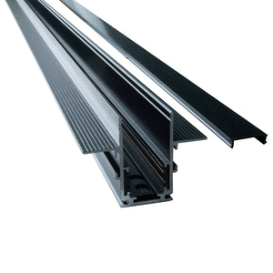 Binario elettrificato da incasso sistema magnetico colore nero lunghezza 1mt alimentazione 48V supporto per faretti LED track