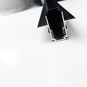 Binario elettrificato da incasso sistema magnetico colore nero lunghezza 1mt alimentazione 48V supporto per faretti LED track