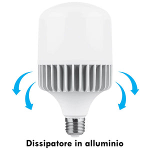 Lampada TURBO LED E27 30W alta resa 141W 2300 lumen illuminazione per grandi ambienti luce negozio centro commerciale 6400K