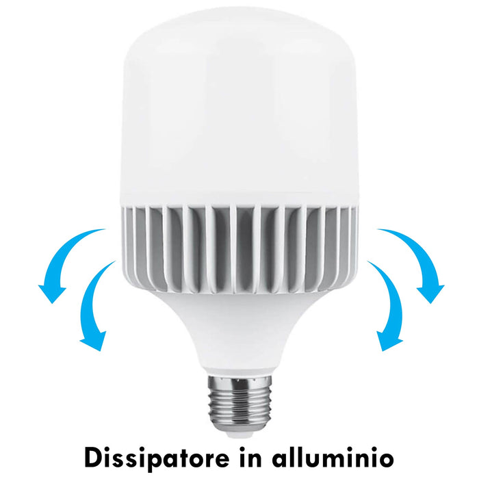 Lampada TURBO LED E27 30W alta resa 141W 2300 lumen illuminazione per grandi ambienti luce negozio centro commerciale 6400K
