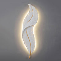 Applique decorativo in resina forma di piuma LED 12W CCT da 3000K a 6500K lampada di design parete luce camera da letto soggiorno