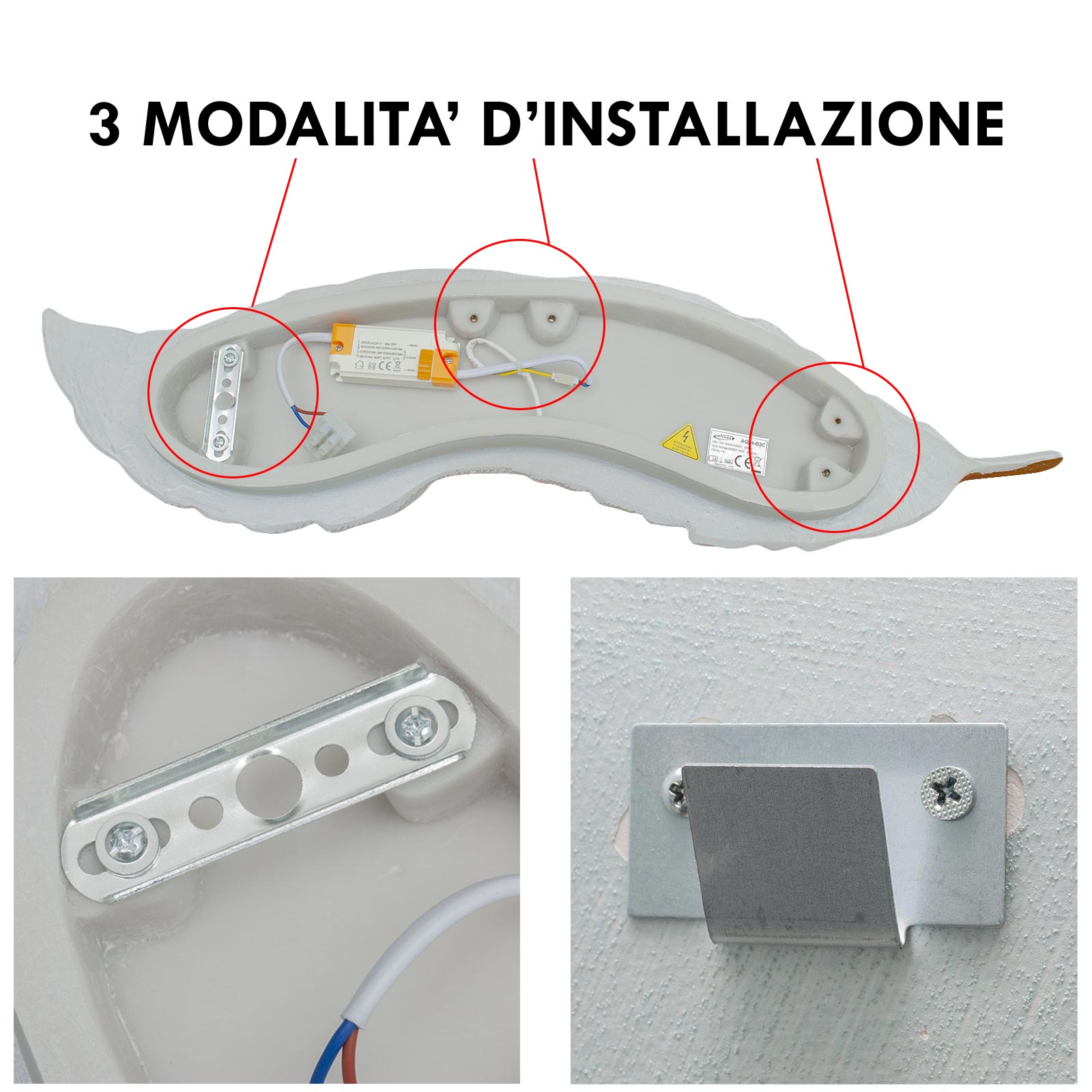 Applique decorativo in resina forma di piuma LED 12W CCT da 3000K a 6500K lampada di design parete luce camera da letto soggiorno