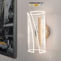 Applique decorativo da parete LED 6W con interruttore CCT lampada moderna dorata luce soggiorno ufficio camera da letto