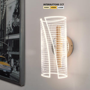 Applique decorativo da parete LED 6W con interruttore CCT lampada moderna dorata luce soggiorno ufficio camera da letto