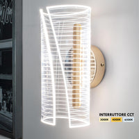 Applique decorativo da parete LED 6W con interruttore CCT lampada moderna dorata luce soggiorno ufficio camera da letto