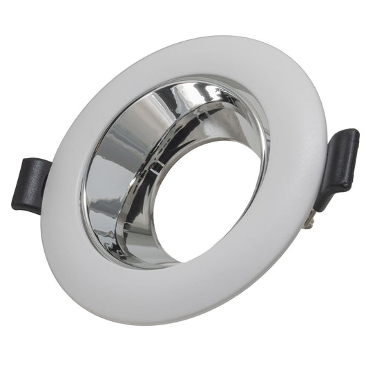 Faretto LED incasso tondo orientabile 10W GU10 luce soffitto cucina ingresso corridoio negozio 230V foro 75mm COLORE ARGENTO 3000K