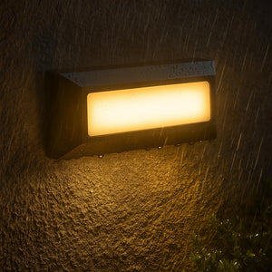 Faretto segnapassi esterno LED 6W CCT lampada rettangolare parete muro IP65 switch 3 temperature luce garage scale 230V colore NERO