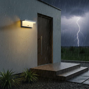 Applique esterno da parete con sensore LED CCT SWITCH 10W impermeabile IP54 luce muro giardino ingresso garage parcheggio COLORE BIANCO
