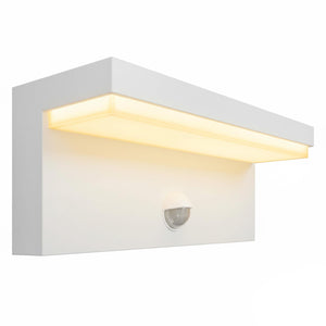 Applique esterno da parete con sensore LED CCT SWITCH 10W impermeabile IP54 luce muro giardino ingresso garage parcheggio COLORE BIANCO