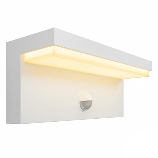 Applique esterno da parete con sensore LED CCT SWITCH 10W impermeabile IP54 luce muro giardino ingresso garage parcheggio COLORE BIANCO