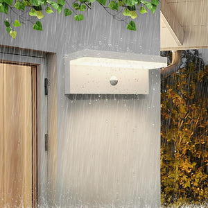 Applique esterno da parete con sensore LED CCT SWITCH 10W impermeabile IP54 luce muro giardino ingresso garage parcheggio COLORE BIANCO