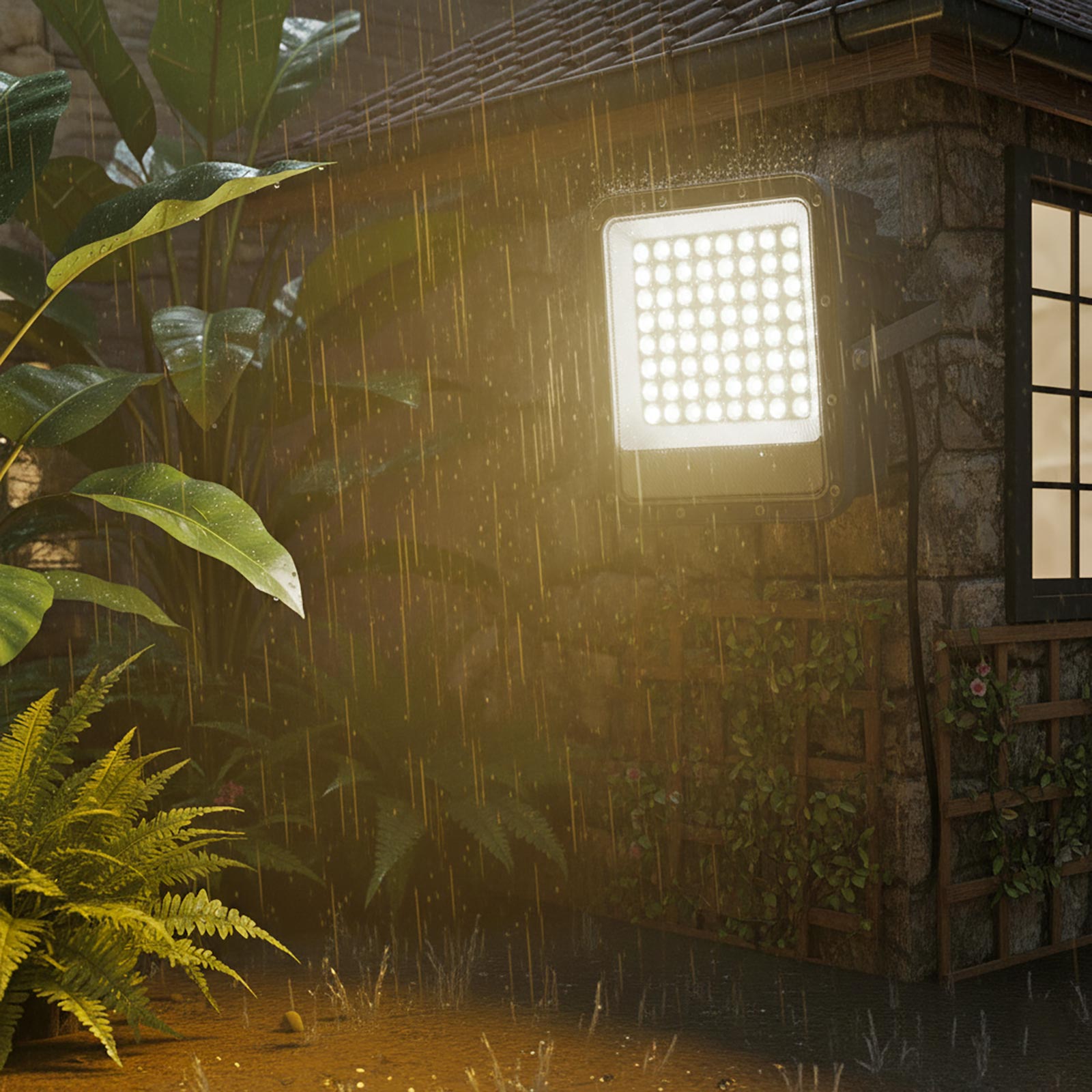 Faro LED RGB 25W Luce Atmosfera Faretto Proiettore Esterno Slim IP65 Telecomando