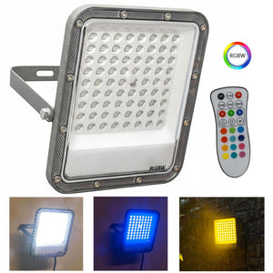 Faro LED RGB 25W Luce Atmosfera Faretto Proiettore Esterno Slim IP65 Telecomando