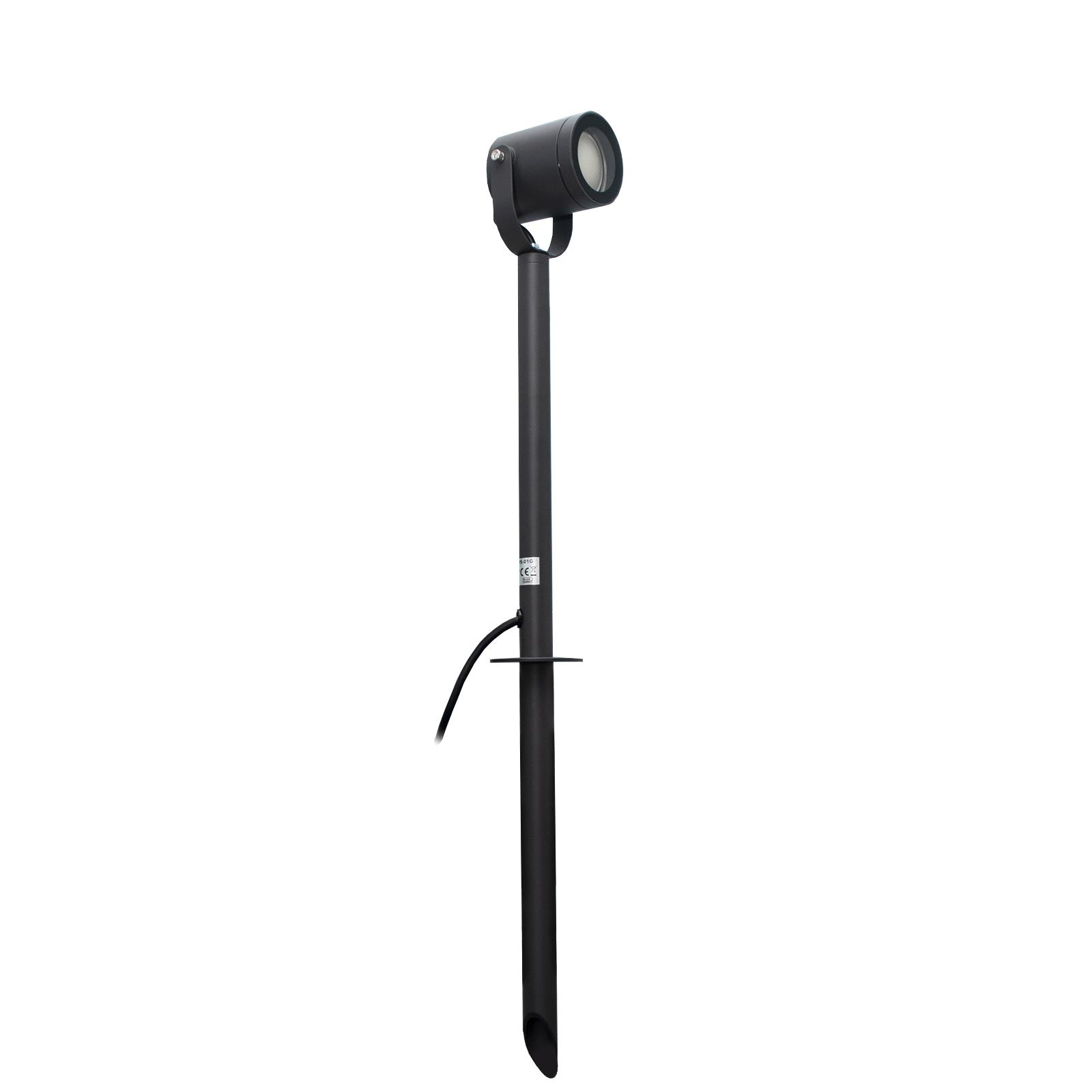 Faretto Da Giardino Led GU10 Con Picchetto Cilindro Grigio Segnapassi orientabile luce alberi siepi giardino