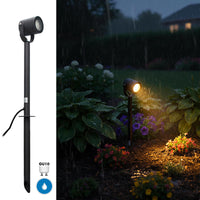 Faretto Da Giardino Led GU10 Con Picchetto Cilindro Grigio Segnapassi orientabile luce alberi siepi giardino