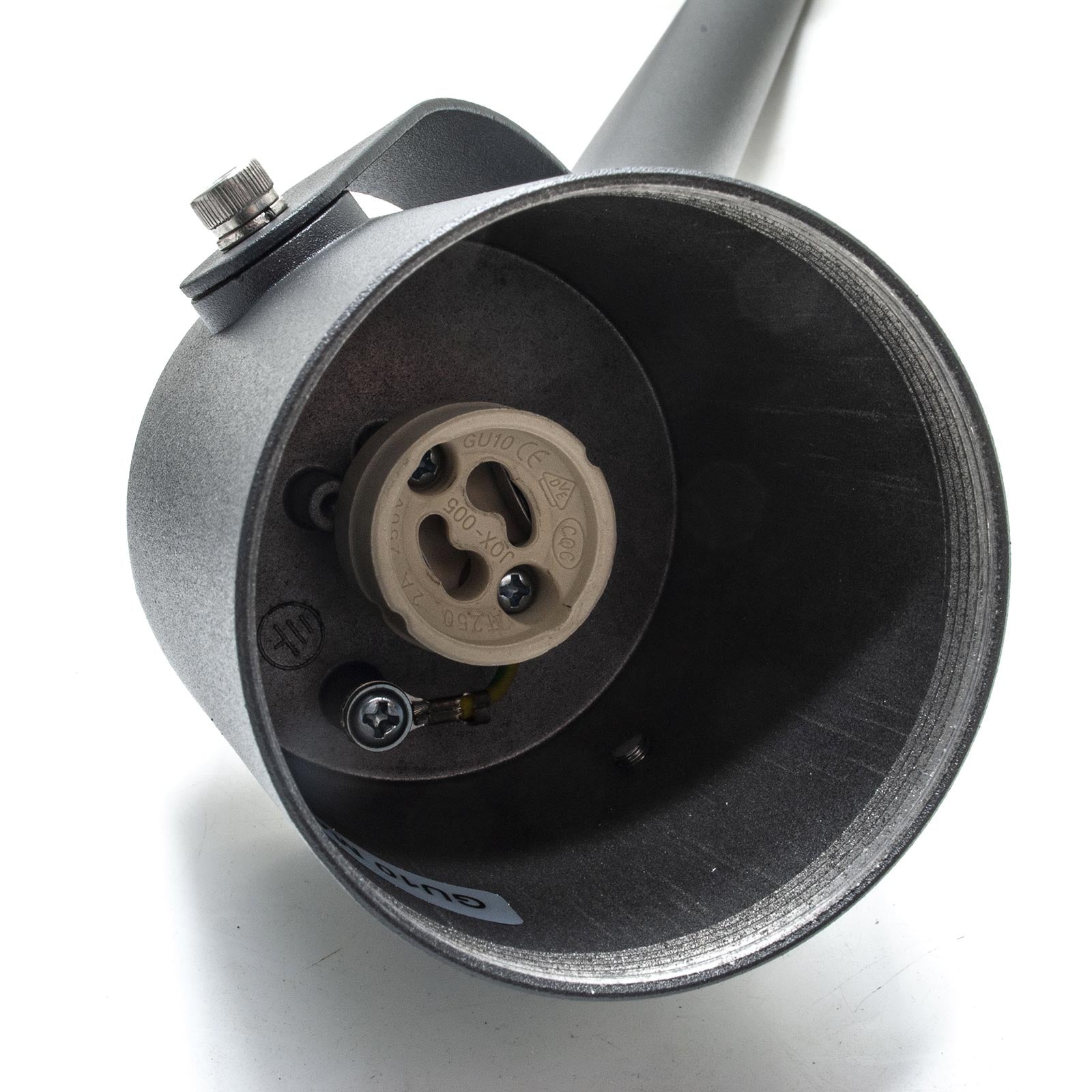 Faretto Da Giardino Led GU10 Con Picchetto Cilindro Grigio Segnapassi orientabile luce alberi siepi giardino