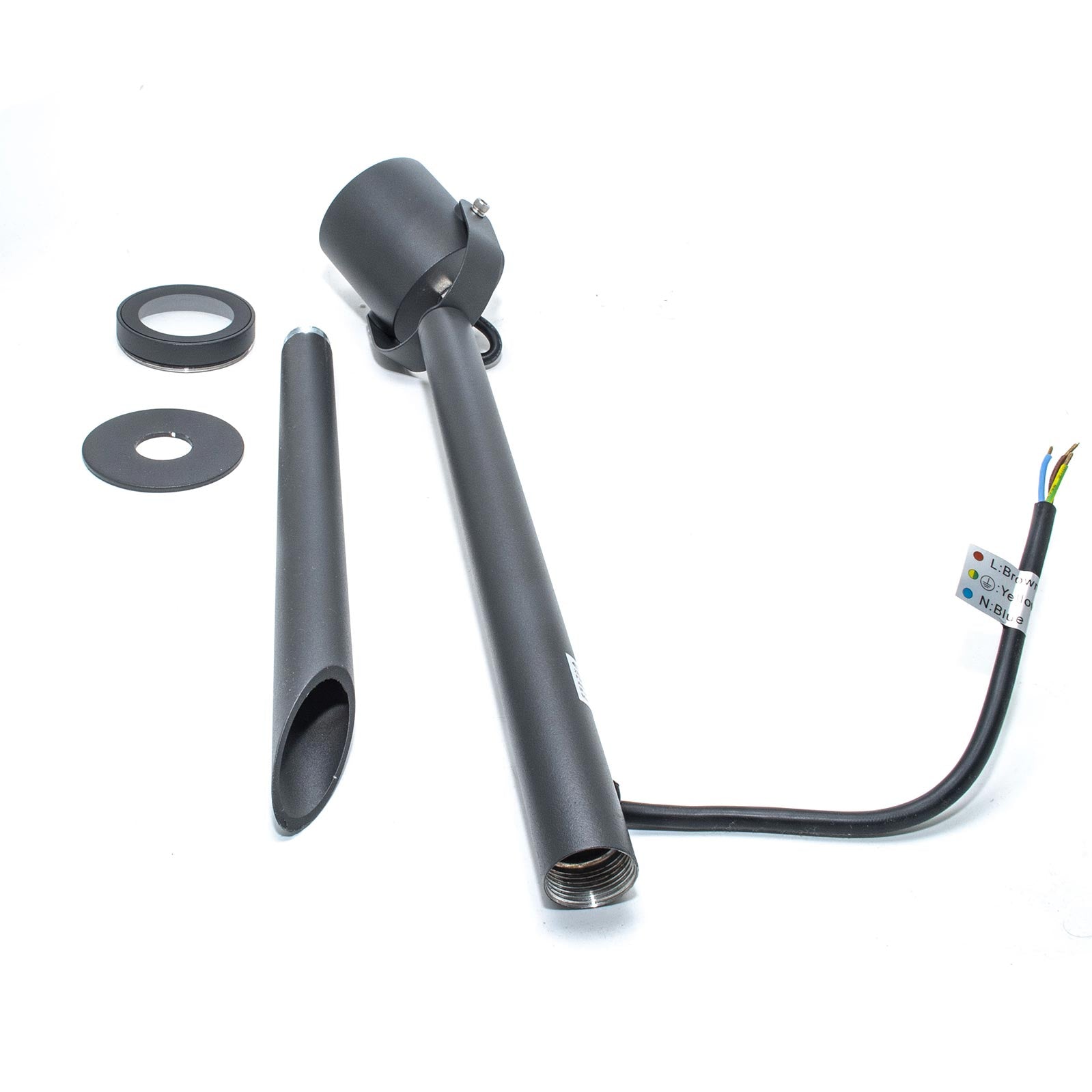 Faretto Da Giardino Led GU10 Con Picchetto Cilindro Grigio Segnapassi orientabile luce alberi siepi giardino