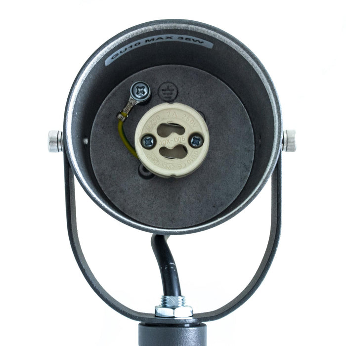 Faretto Da Giardino Led GU10 Con Picchetto Cilindro Grigio Segnapassi orientabile luce alberi siepi giardino