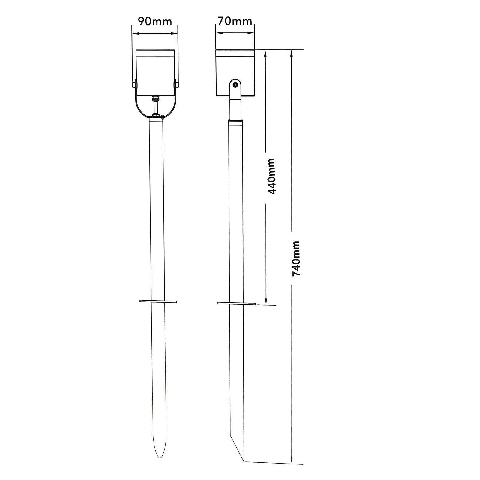 Faretto Da Giardino Led GU10 Con Picchetto Cilindro Grigio Segnapassi orientabile luce alberi siepi giardino