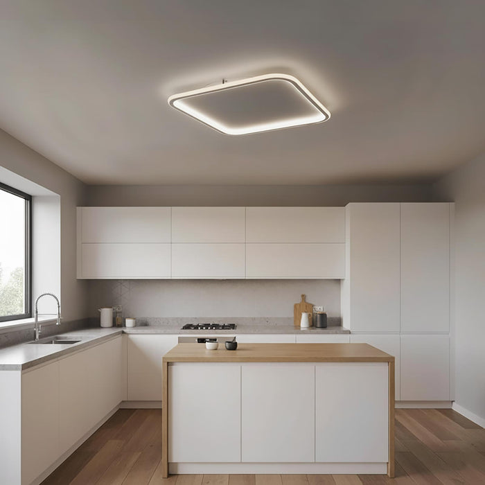 Plafoniera moderna quadrata LED 50W interruttore CCT luce indiretta soffitto bagno cucina ufficio 4000lm 50cm