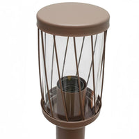 Lampione da giardino marrone LED E27 H50cm in alluminio impermeabile IP54 diffusore trasparente moderno per vialetti e cortile esterno