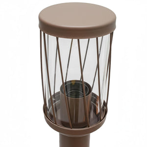Lampione da giardino marrone LED E27 H50cm in alluminio impermeabile IP54 diffusore trasparente moderno per vialetti e cortile esterno