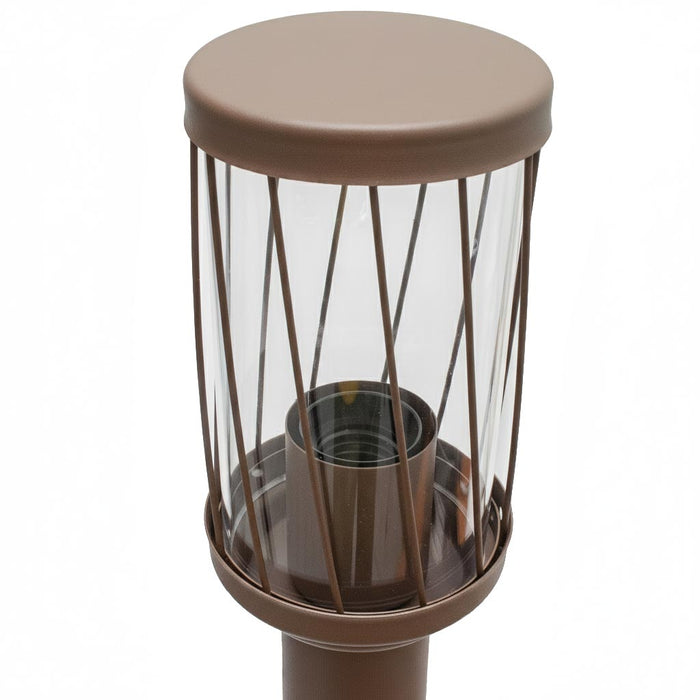 Lampione da giardino marrone LED E27 H50cm in alluminio impermeabile IP54 diffusore trasparente moderno per vialetti e cortile esterno