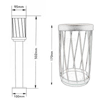 Lampione da giardino marrone LED E27 H50cm in alluminio impermeabile IP54 diffusore trasparente moderno per vialetti e cortile esterno