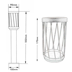 Lampione da giardino marrone LED E27 H50cm in alluminio impermeabile IP54 diffusore trasparente moderno per vialetti e cortile esterno