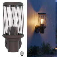 Applique lanterna da esterno E27 impermeabile IP54 design classico marrone luce per giardino balcone ingresso