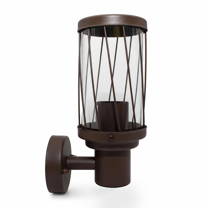 Applique lanterna da esterno E27 impermeabile IP54 design classico marrone luce per giardino balcone ingresso