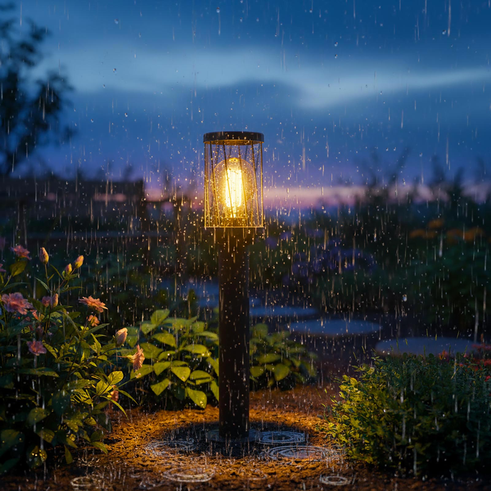 Lampione da giardino marrone LED E27 H50cm in alluminio impermeabile IP54 diffusore trasparente moderno per vialetti e cortile esterno