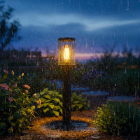 Lampione da giardino marrone LED E27 H50cm in alluminio impermeabile IP54 diffusore trasparente moderno per vialetti e cortile esterno