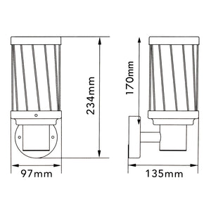 Applique lanterna da esterno E27 impermeabile IP54 design classico marrone luce per giardino balcone ingresso