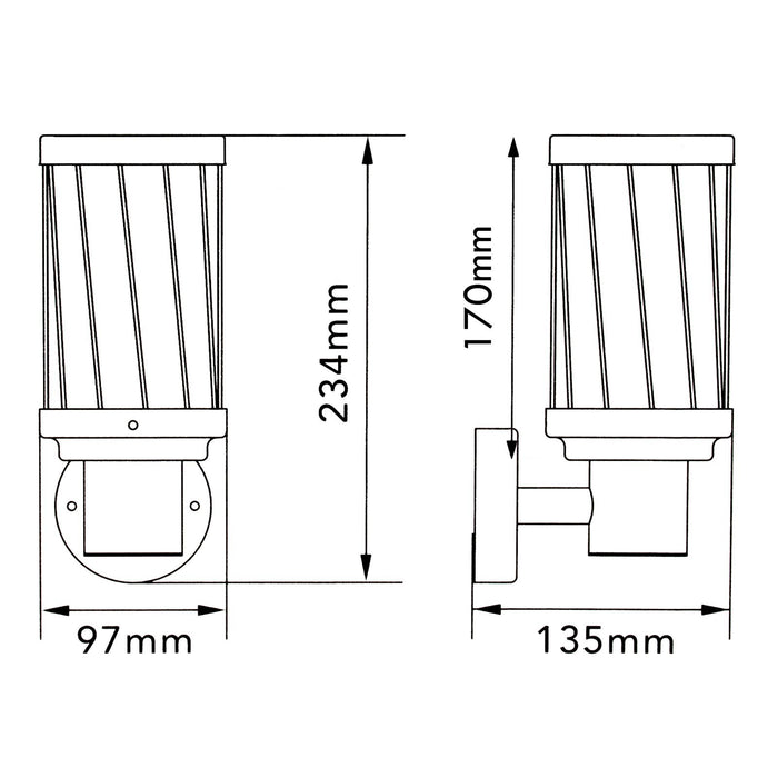 Applique lanterna da esterno E27 impermeabile IP54 design classico marrone luce per giardino balcone ingresso