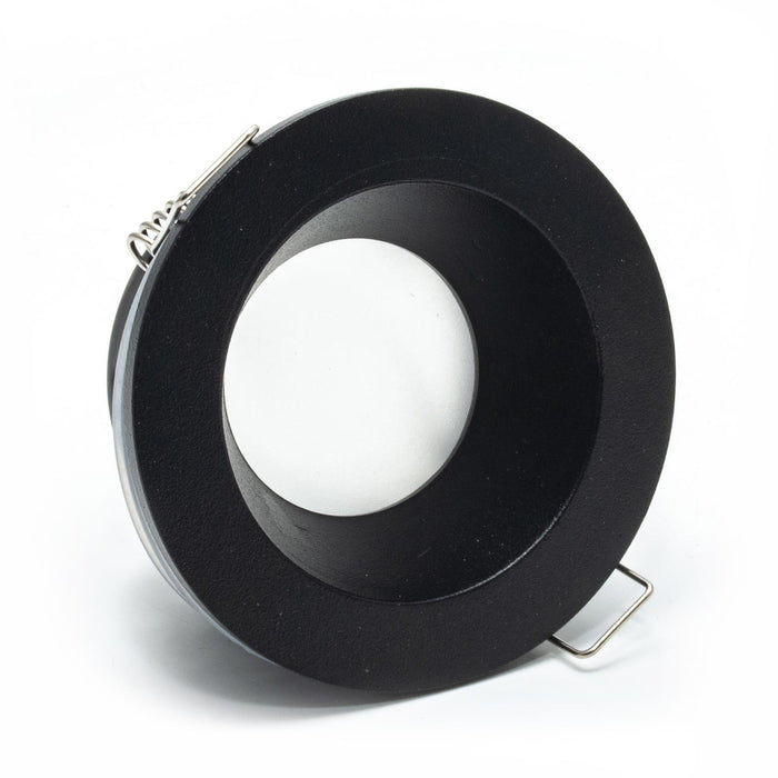 Portafaretto da incasso retrocesso impermeabile IP44 alluminio nero luce soffitto box doccia sauna bagno turco foro 75mm