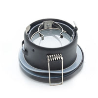 Portafaretto da incasso retrocesso impermeabile IP44 alluminio nero luce soffitto box doccia sauna bagno turco foro 75mm