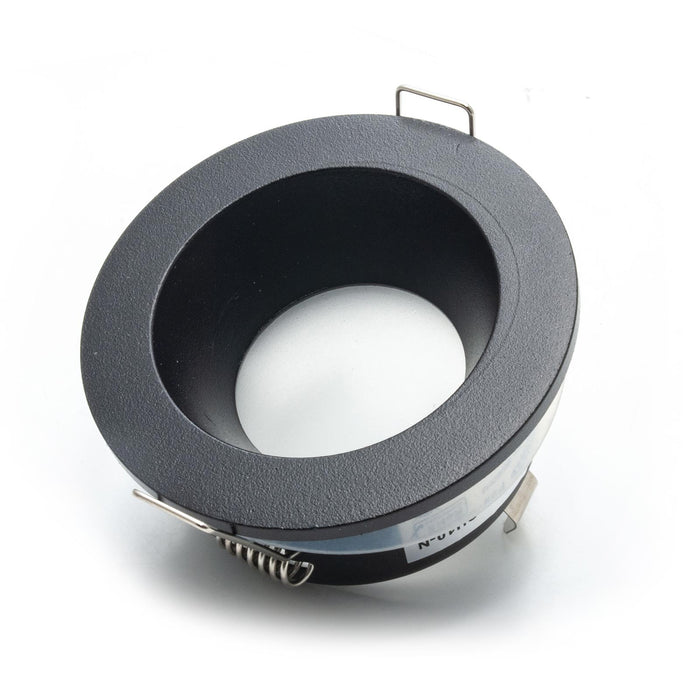 Portafaretto da incasso retrocesso impermeabile IP44 alluminio nero luce soffitto box doccia sauna bagno turco foro 75mm