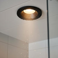 Portafaretto da incasso retrocesso impermeabile IP44 alluminio nero luce soffitto box doccia sauna bagno turco foro 75mm