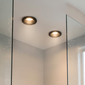 Portafaretto da incasso retrocesso impermeabile IP44 alluminio nero luce soffitto box doccia sauna bagno turco foro 75mm