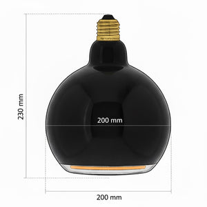 Lampada di design vetro LED E27 nera serie BLACK MOON luce calda decorativa Effetto Fluttuante bar pub ristorante albergo Ø 200mm