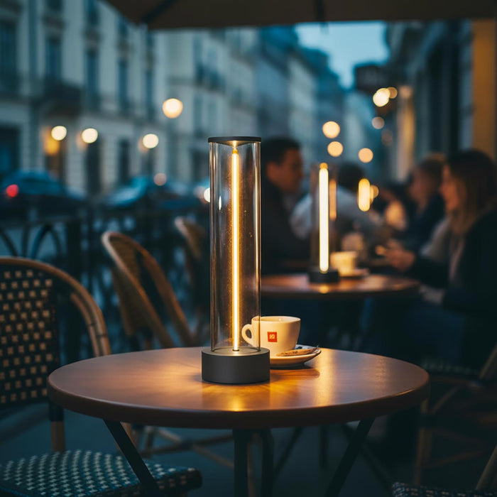 Lampada da tavolo ricaricabile LED flessibile 3W Touch luce moderna decorativa senza fili tavolini bar ristorante GRIGIO ANTRACITE