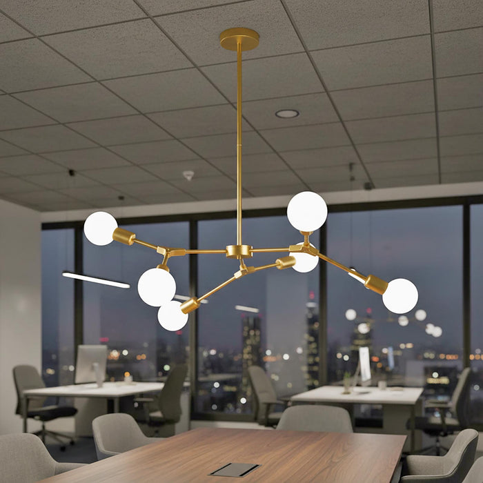 Lampadario moderno 6 luci attacco E27 6 bracci lampada di design a sospensione bronzo pendente luce tavolo cucina soggiorno camera da letto ufficio 230V