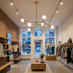 Lampadario moderno 6 luci attacco E27 6 bracci lampada di design a sospensione bronzo pendente luce tavolo cucina soggiorno camera da letto ufficio 230V