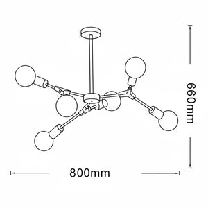 Lampadario moderno 6 luci attacco E27 6 bracci lampada di design a sospensione bronzo pendente luce tavolo cucina soggiorno camera da letto ufficio 230V