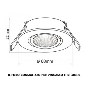 Faretto incasso SLIM impermeabile IP65 LED SPOT 4W RGB 24V orientabile basso profilo luce colorata discoteca bar barca camper