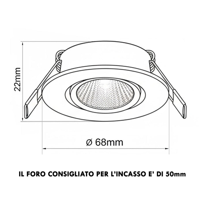 Faretto incasso SLIM impermeabile IP65 LED SPOT 4W RGB 24V orientabile basso profilo luce colorata discoteca bar barca camper
