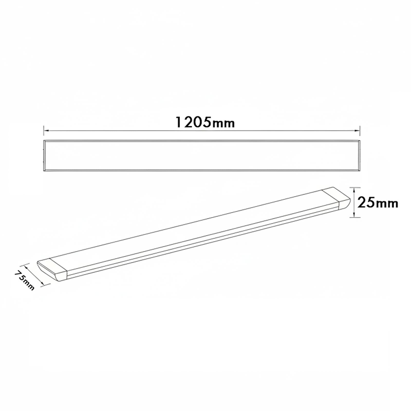 Plafoniera lineare slim moderna LED 54W 120cm lampada CCT 5400lm soffitto parete luce garage officina ufficio