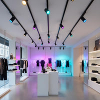 Faretto orientabile Track LED SPOT Trifase Smart RGB CCT Zigbee 3.0 RF luce colorata illuminazione vetrine negozio bar COLORE NERO